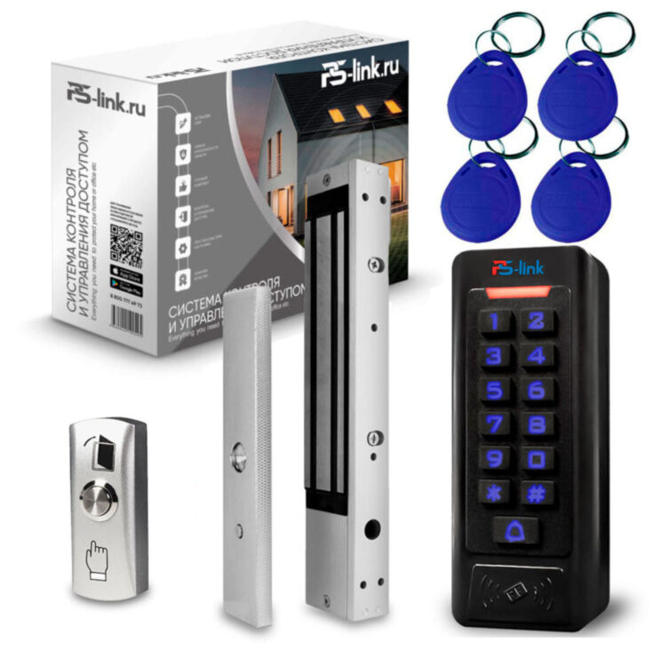 Система СКУД Ps-Link KIT-C1EM-350LED / кодовая панель / RFID / замок 350