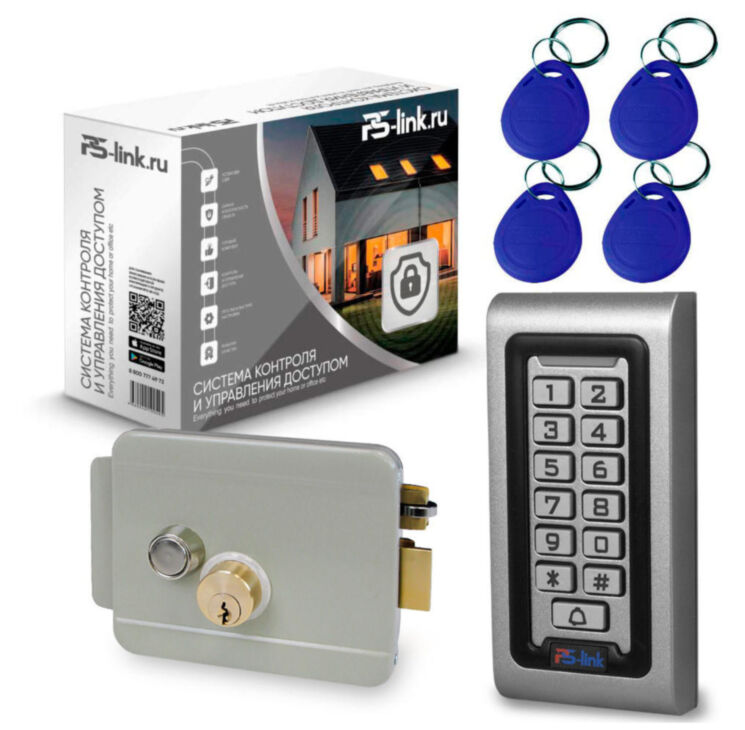 Система СКУД Ps-Link KIT-S601EM-WP-G / эл. механический замок / кодовая панель / RFID