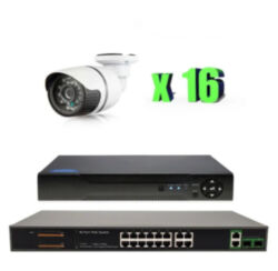 Готовый комплект IP видеонаблюдения на 16 уличных 2Mp камер PST IPK16CH-POE