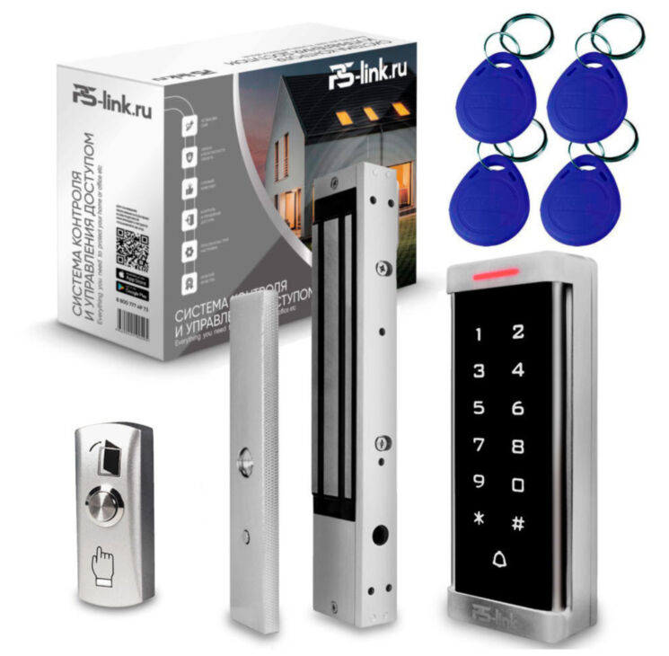 Система СКУД PS-Link KIT-T6MF-280 / эл. магнитный замок 280кг / кодовая панель / RFID Mifare