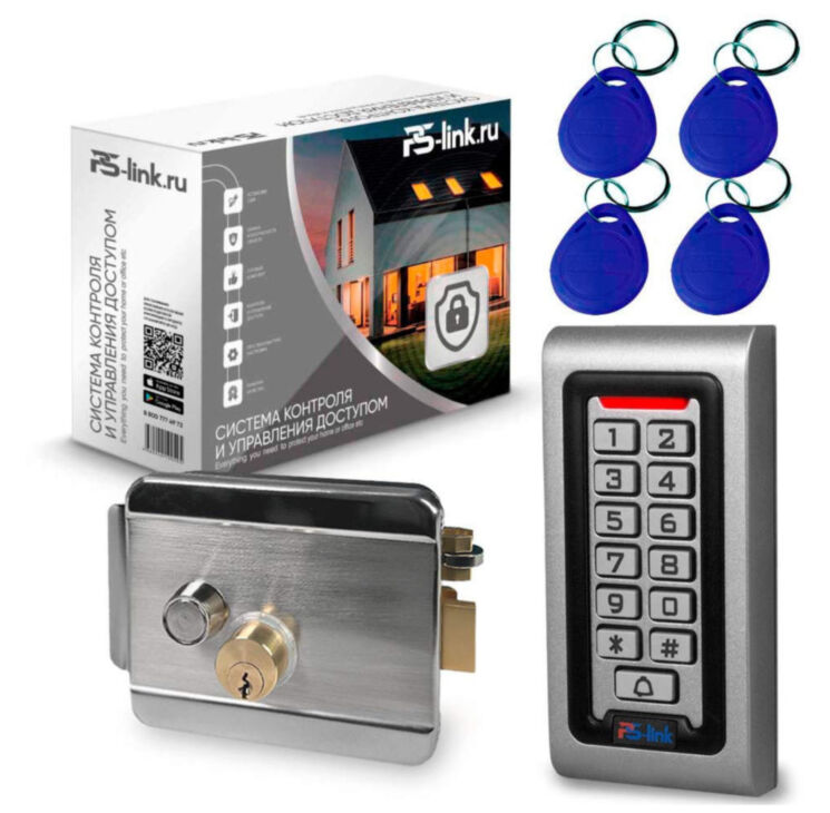 Комплект СКУД KIT-S601EM-WP-W-SL на 1 дверь, кнопочная панель, WIFI, 125кГц EM-Marine, замок aisi304