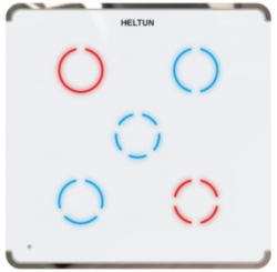 Выключатель пятиканальный Heltun (белая панель, серебристая рамка) (HE-TPS05-SW)