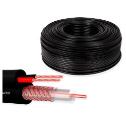 Кабель КВК RG-59 + 2 x 0.35 кв.мм. 90м.  KVK-CCA-2035-90