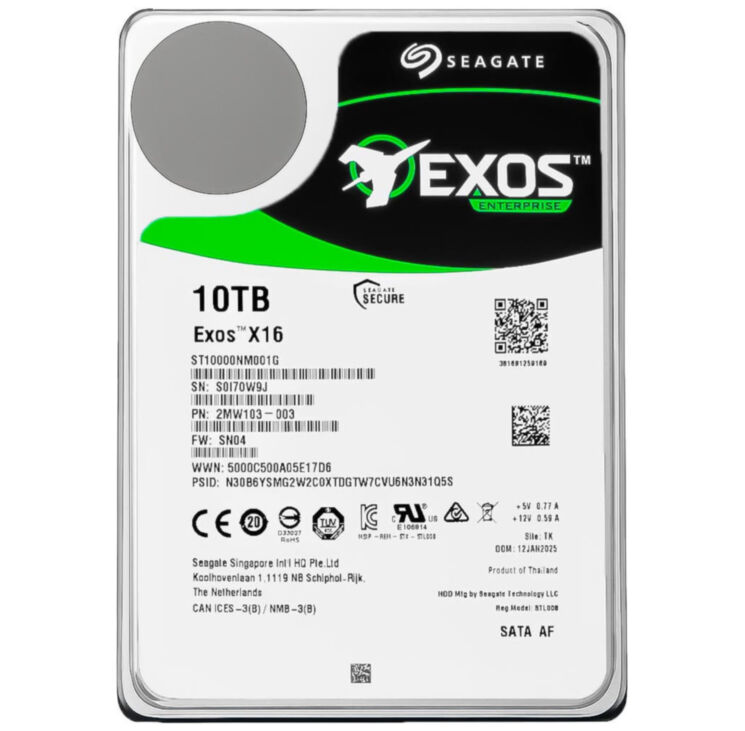 Жесткий диск HDD 3.5 Seagate Exos SATA 10Тб внутренний (восстановленный)