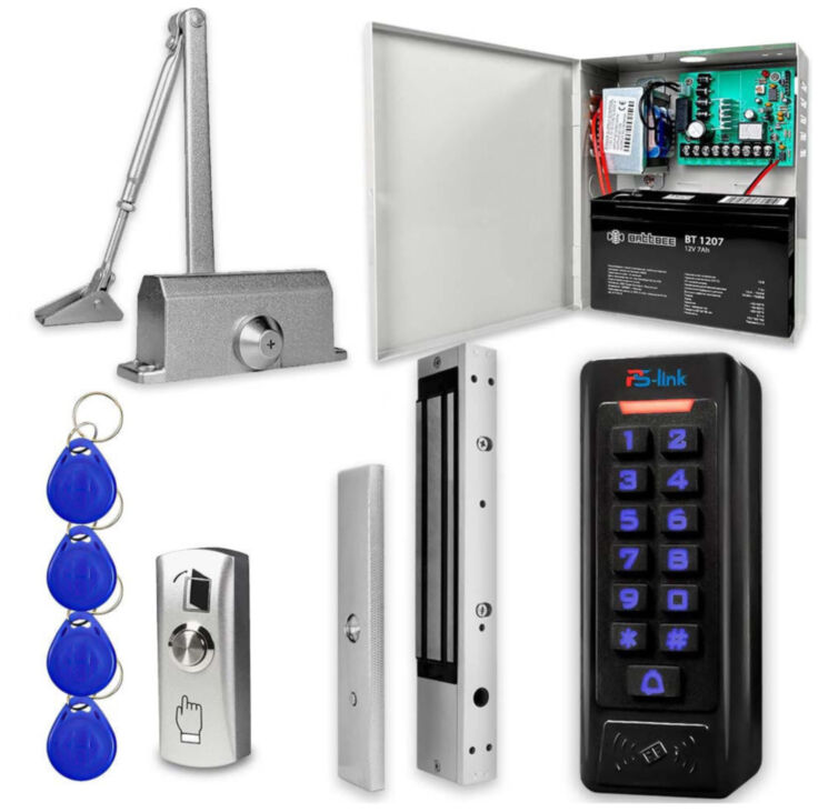 Система СКУД KIT-C1EM-280UPS с доводчиком 65, блоком резервного питания, 7Ач