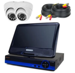 Готовый комплект AHD видеонаблюдения с 2 внутренними камерами 2 Мп и монитором для дома, офиса PST AHD-K9102AH
