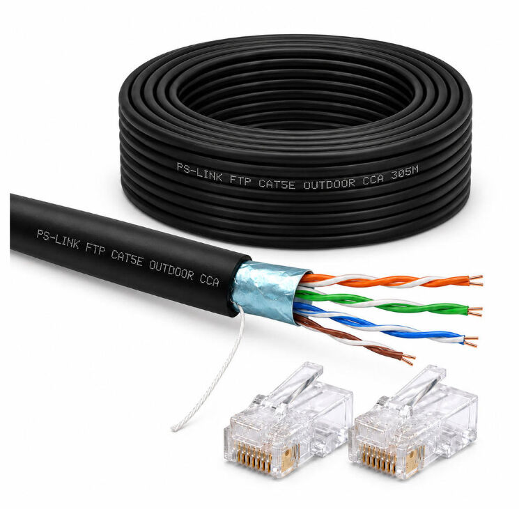 Кабель витая пара FTP4 cat.5E CCA 40 метров FTP-CCA40-OUT уличный
