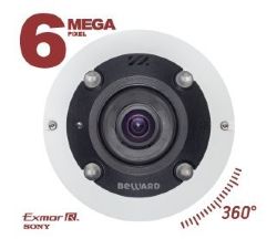 IP камера Beward BD3670FL2 панорамная с микроф. 6МП, 1/1,8",Fisheye, 1.6,ИК-5м,60 к/с, день/ночь