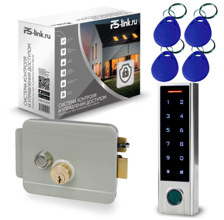 Система СКУД Ps-Link KIT-HF3WF-G/ сканер отпечатков / эл. механический замок / RFID, WIFI