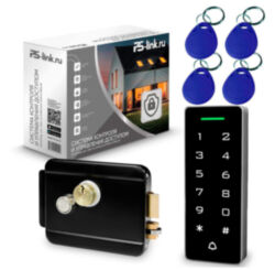 Система СКУД PS-Link KIT-T1202EM-WP-W-B / эл. механический замок / кодовая панель / RFID / WIFI