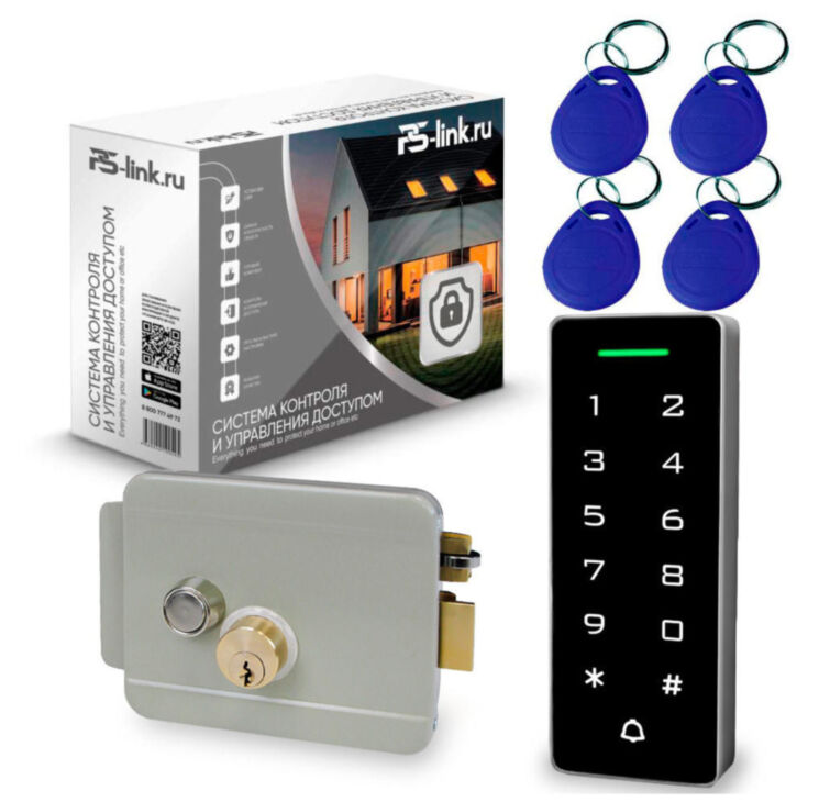 Система СКУД PS-Link KIT-T1202EM-WP-W-G / эл. механический замок / кодовая панель / RFID / WIFI
